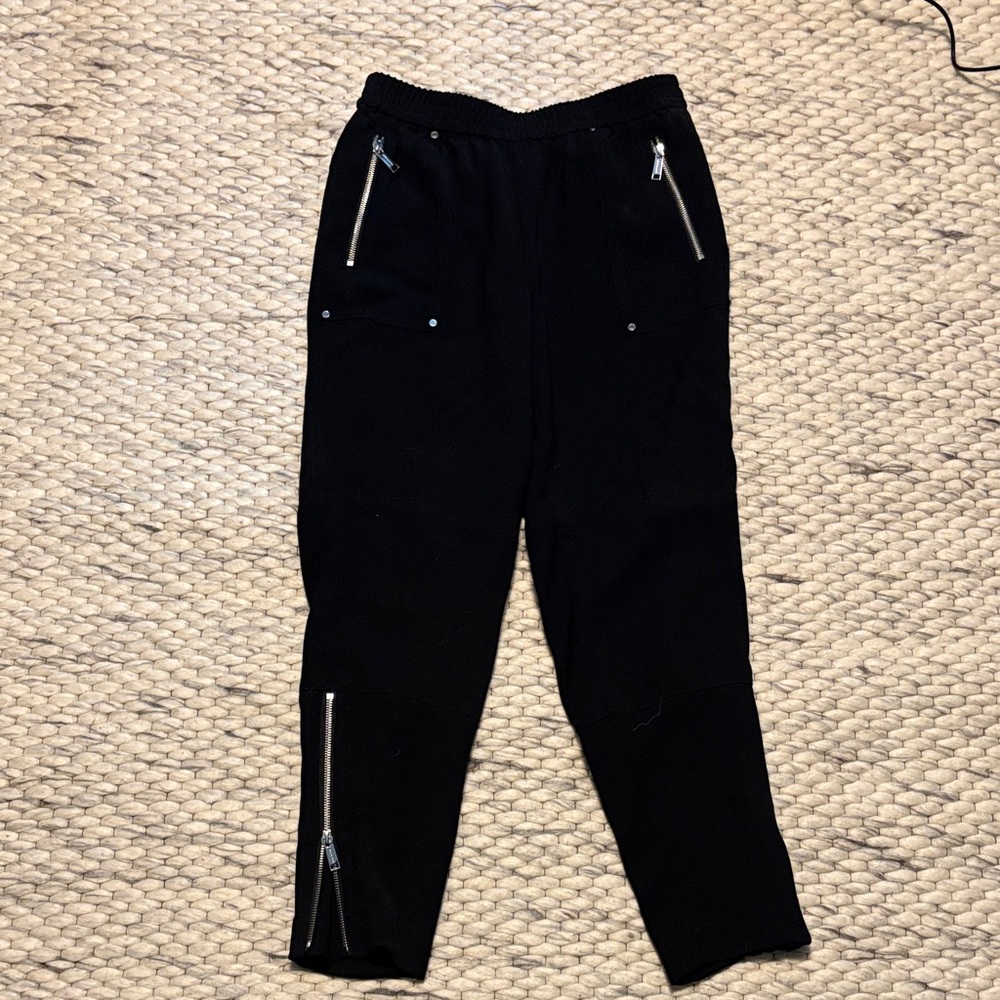 Michael Kors Black Joggers with Zipper Accents